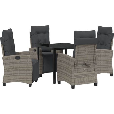 Maison Exclusive - Conjunto de Comedor de Jardín 5 pcs Gris ratán (1/5)