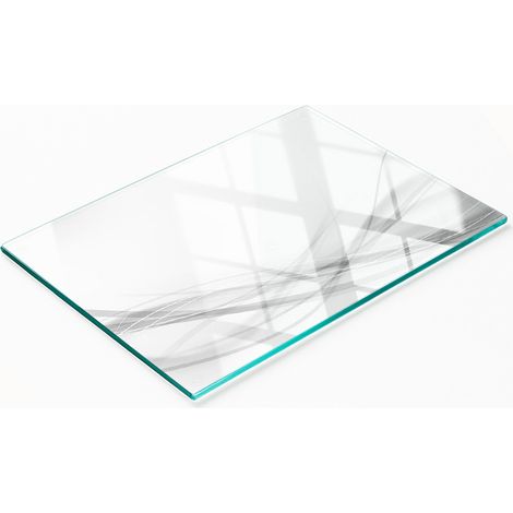 Tabla de servir de cristal para cocina con gráfico de olas abstractas, 80x52 cm. (1/5)