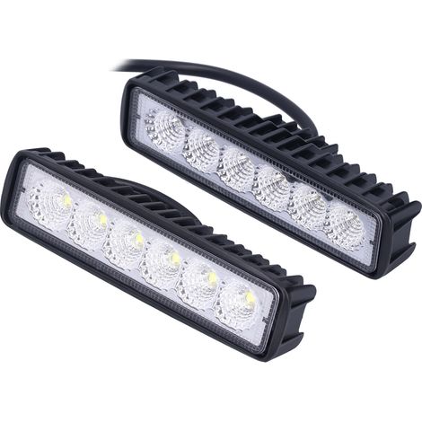 2 Phares de Travail LED 18W Étanche IP67 Alliage d'Aluminium Universel pour Voiture (1/5)