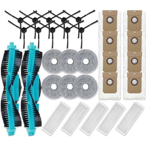 Pièces détachées pour aspirateur robot Revolution 11090 : brosse latérale rotative, filtre HEPA, lingette de nettoyage et sacs à poussière. (1/5)