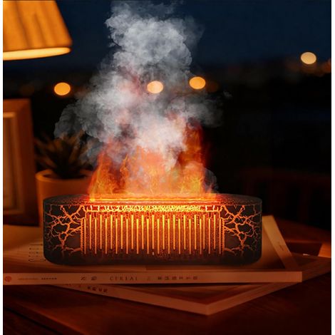 Vulkan Flame Aroma Diffuser with Humidifier: 260ml Silent Essential Oil Diffuser with 7-Color Flame Light and Automatic Shut-Off Protection (Cracked) (1/5)
