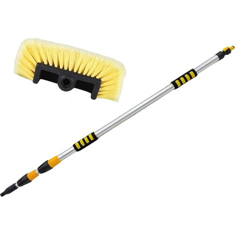 Brosse de lavage de voiture à manche extensible avec pulvérisateur d'eau intégré pour un nettoyage sans effort des véhicules Brosse à poignée extensible (1/5)