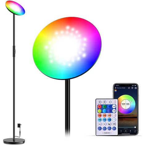 Lampadaire LED RGB 24W CTT SMART avec MAGIC HOME APP compatible avec ALEXA et GOOGLE ASSISTANT, contrôle vocal, ambiance personnalisée (1/5)