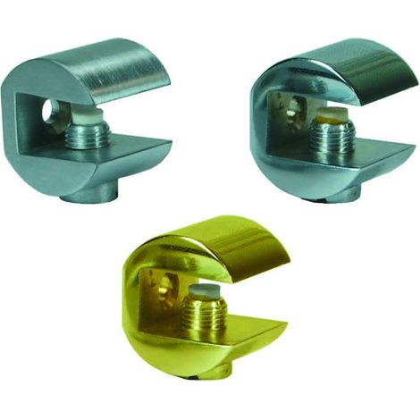 Mensole A Morsetto Fresata - mm.23x23h. oro lucido - 4 pz