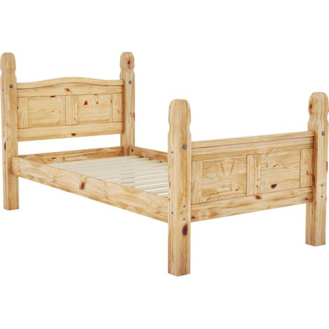Corona 3ft Single Solid Pine Wood Bed Frame, 90 x 190 cm, High-Foot-End (1/5)