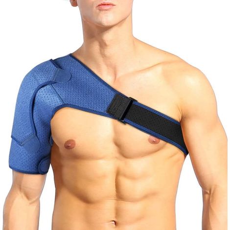 Bretelles de soutien d'épaule réglables à motif fourche bleu marine, convenant aux hommes et aux femmes, gauche et droite, petite taille (1/5)