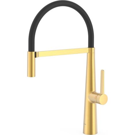 Mitigeur cuisine à bec flexible Or Mat 24K - TRES 23048702OM