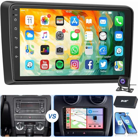 9" Pour Audi A3 S3 RS3 8P Apple Carplay Autoradio Android 15 GPS RDS WIFI 4+64G DAB CAM