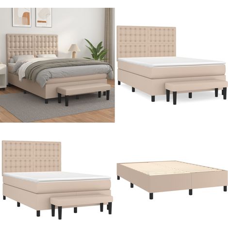 Sommier à lattes de lit avec matelas Cappuccino 140x190 cm - Sommier - Matelas ensaché (1/5)