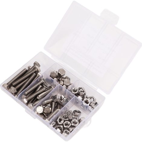 Kit de 80 vis et écrous hexagonaux M6 en acier inoxydable anticorrosion et antirouille pour mobilier industriel (1/5)