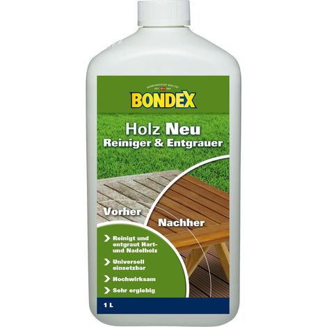 Bondex Holz Neu 1 l, farblos Holzreiniger Holzentgrauer Aussen (1/2)