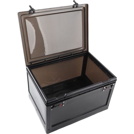 Boîte de rangement verrouillable pour aliments, médicaments et autres articles, avec cadenas à combinaison à 3 chiffres, idéale pour la maison, l'école ou le bureau (noir). (1/5)