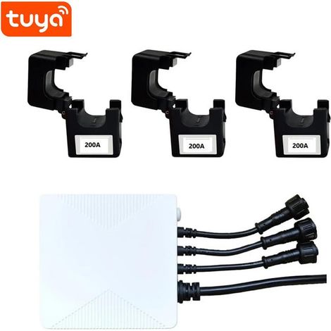 Tuya Contatore di Energia Trifase Bidirezionale Smart WiFi con Pinze Amperometriche 200A