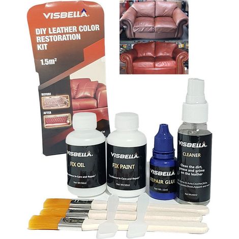 TRADE SHOP - Kit Restauro Pelle Divani Scarpe Interni Auto Ripara Ravviva Cuoio Visbella - (1/2)