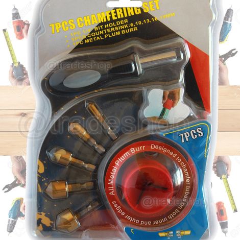 TrAdE Shop Traesio - Kit 7 Pz Punte Frese Allargafori Manuale Con Cacciavite Svasatrice Allarga Tubi - (1/2)