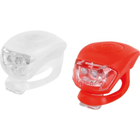 kit lampeggianti a led per bicicletta lampa anteriore e posteriore in silicone - 92043 (1/3)