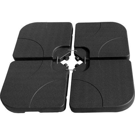 Happy Garden – Lot de 4 dalles lestées carrées QUIBERON – HDPE noir – Dimensions 50x50x7,5cm – Poids 15kg avec remplissage eau