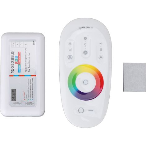 Ortviai Contrôleur LED RGB sans fil 2,4 GHz à 3 canaux, tension constante 12-24 V, commande tactile RF (1/5)