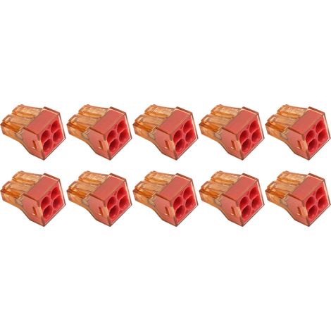10 connecteurs à poussoir pour fils, 0,754 mm, conducteur rapide, matériaux auxiliaires électriques industriels (PCT604) (1/5)