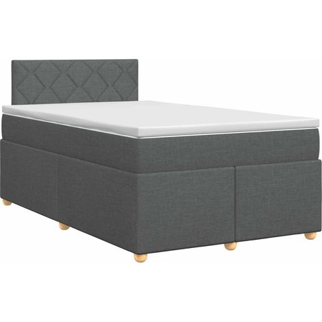 Maison Exclusive - Letto box spring con materasso Grigio Scuro 120 x 200 cm (1/5)