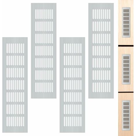 Grille de Ventilation, Grille d'aeration Rectangulaire pour Armoires Portes Armoires à Chaussures et Grille d'aération Aluminium Aide vos Meubles à Ventiler, Grille d'évacuation d'air (830cm 4 Pcs)Lef (1/5)