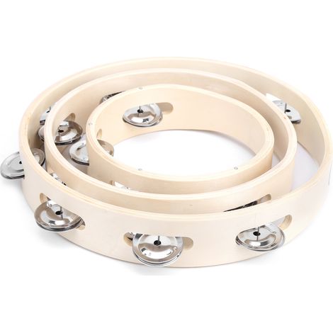 Tambourin en Bois 3 Pièces, Instrument de Percussion pour Enfants et École, Modèle SY‑90 (1/5)