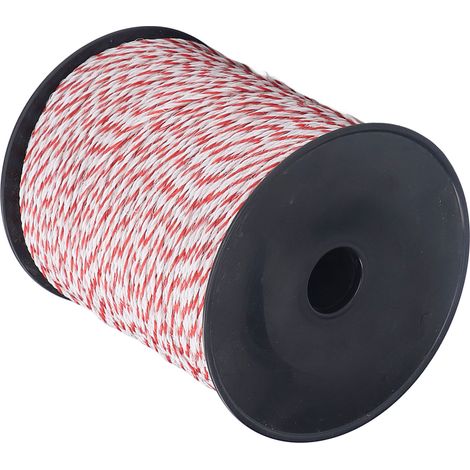 Elektrifiziertes Zaunseil 500m/Rolle, Elektrodraht für Landwirtschaft und Weide, leitfähiges Band, gespanntes Netz, diskrete, unbeschriftete Verpackung. (1/5)