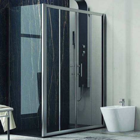 Box doccia angolare 160x70 cm laterale fisso 70cm profili cromo  KF6000S kamalu