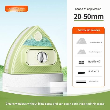 Nettoyeur de vitres magnétique, essuie-glace magnétique double réglable, outil de nettoyage, vitres de grande hauteur (pour épaisseur de 20 à 50 mm) (1/5)