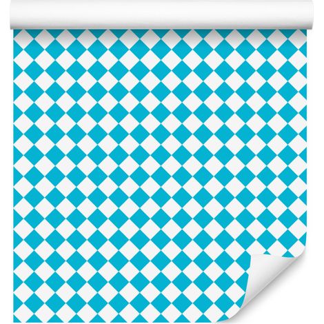 Carta da parati con rombi geometrici color celadon e turchese, 50x1000 cm (1/5)