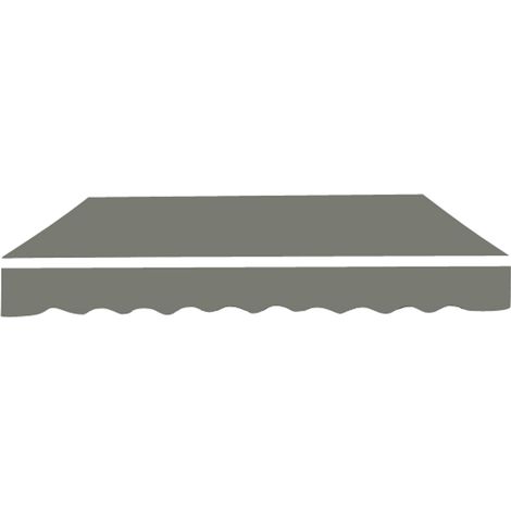 Greenbay 4.5x3m Garden Awning Replacement Fabric Top Cover Front Valance Grey (1/2)