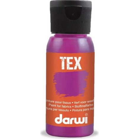 Peinture pour tissus - Fuchsia - Opaque - Peinture à l'eau - Tex - Darwi - 50ml