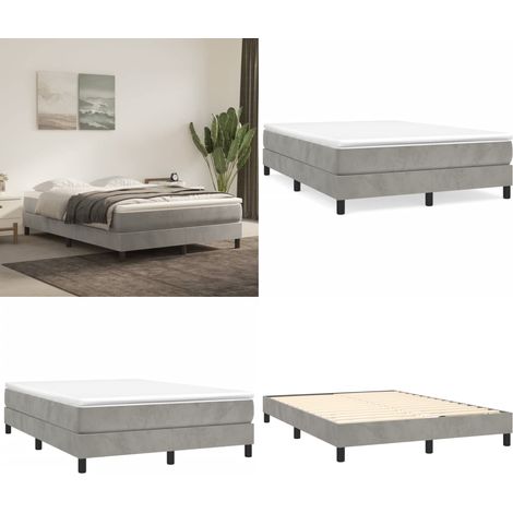 Boxspringbett mit Matratze Hellgrau 140x200 cm Samt - Samtbett - Boxspringbett - Doppelbett - Bettauflage - Matratze - Home & Living (1/5)