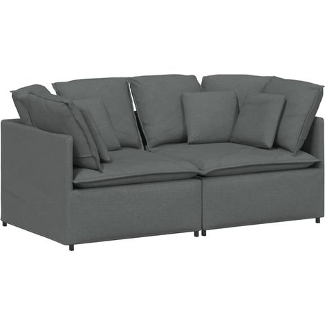 Canapé,Sofa pour Salon,Banquette modulaire avec coussins en tissu gris foncé CFW417638 (1/5)