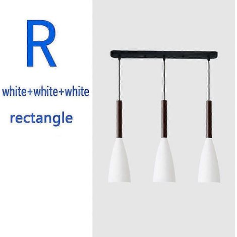 Suspensions nordiques modernes, lampes simples, lampes suspendues minimalistes multicolores à 3 têtes, ampoule Edison E27 pour cuisine, salle à manger et chambre (R) (1/5)