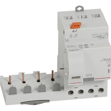 Bloc différentiel adaptable à vis DX³ pour disjoncteur 1 module par pôle - 4P 400V - 40A - typeAC 30mA - 410499 - LEGRAND