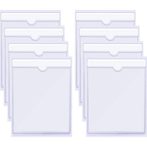 Lot de 8 porte-vignettes de taxe autocollants transparents, porte-tickets, porte-cartes pour personnes handicapées, pour voiture, camionnette, caravane, porte-fiches, 12,7 x 16,5 cm (1/5)