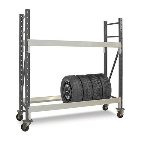 Scaffalatura mobile per pneumatici a 2 livelli - 1850x1250x400 mm - Carico mass. 150 kg. - RAYOPN/MOB