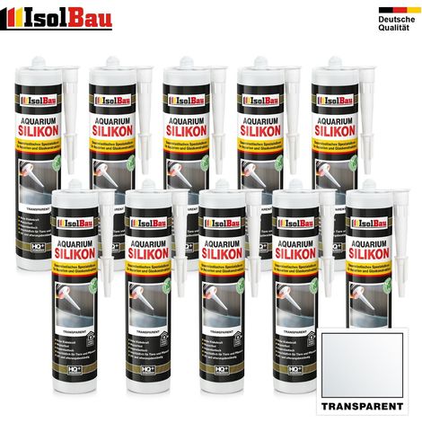 IsolBau Transparentes Aquarium-Silikon 10 x 300 ml