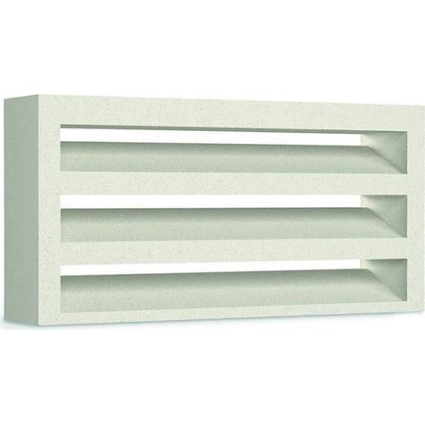 Persiana de Hormigón para Ventilación - Lamas Fijas Sin Mantenimiento - 40 × 20 × 8 cm - Unidad - Blanco