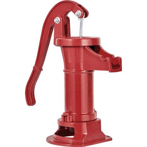 Mophorn Pompe à Eau Manuelle Puits, Hauteur de Refoulement Max 7,6 m, Pompe à Main à Bras en Fonte Style Vintage avec Raccord NPT Standard, Idéale pour Pomper l'Eau des Étangs, Cours et Fermes, Rouge