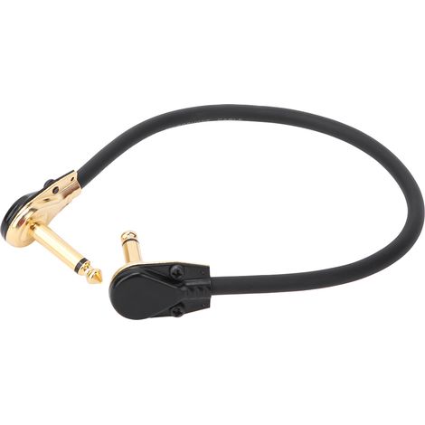 Câble de Pédale de Guitare Noir Doré avec Connecteur Anglé pour Instruments de Musique 33cm (1/5)