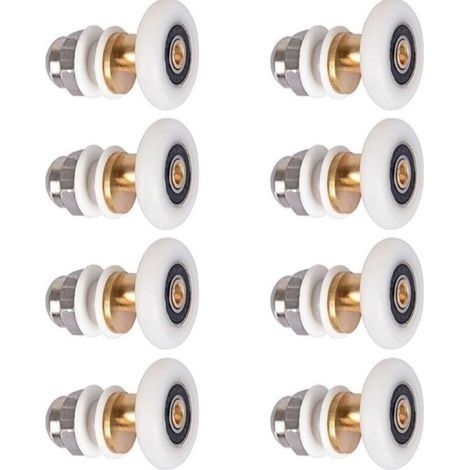 Porte de DoucheRouleau Roulette Roue pour Porte de Douche Roulettes Coulissantes Porte Roue de Remplacement pour Rouleau 8 pièces 25mm (1/5)