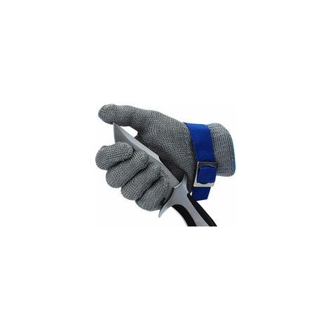 Gant de boucher résistant aux coupures de niveau 9 - en maille d\'acier inoxydable avec fil métallique durable et antirouille (L) (1/5)