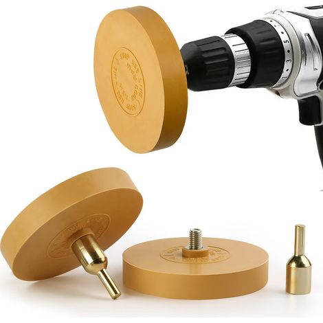 2er Pack Auto Kratzer Radiergummi mit Adapter, Pneumatische Radierscheibe, Karosserie Radiergummi zum Entfernen von Kratzern, Aufklebern, Geeignet für Auto, Motorrad (1/5)