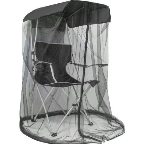 Moustiquaire pour Chaise Jardin, Anti-insectes, Fermeture Éclair, Imperméable, Anti-uv, Portable pour Pêche, Camping, Rando, Voyage - 82x89x160cm, Gris (1/3)
