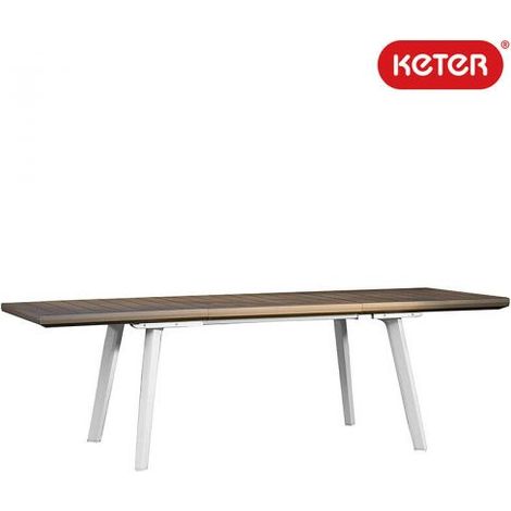 Keter Tavolo allungabile Harmony Giardino Bianco/Cappuccino 162-241 cm