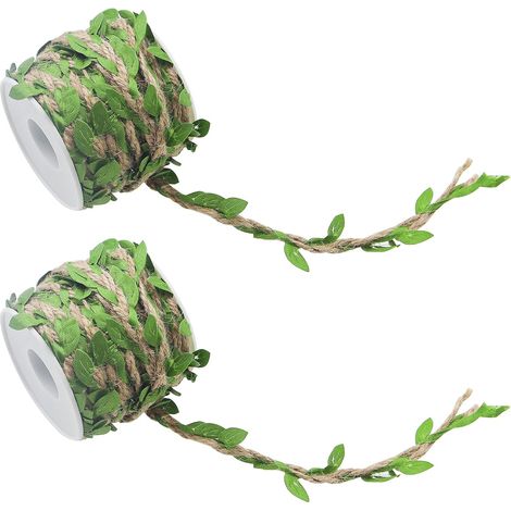 2 Roule Aux Ficelle de Jute avec Feuille de 10 m Corde à Feuilles (1/5)