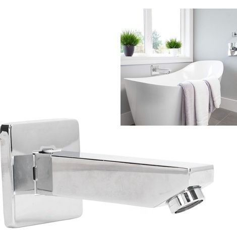 Rechteckige Badewannenarmatur aus Kupfer, G1/2, elegante Wandmontage für Badezimmer, inklusive Montagezubehör und Beckenring (1/5)