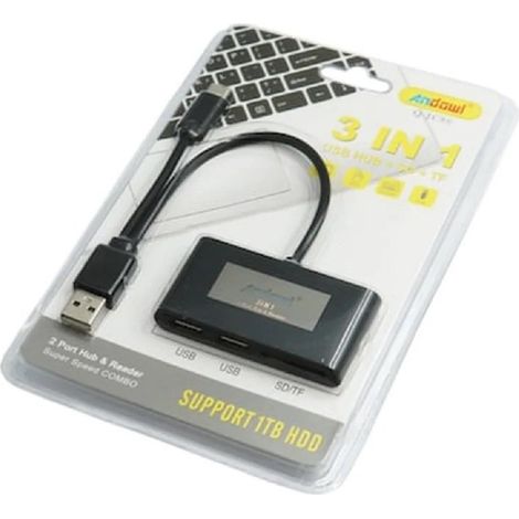 Andowl - Hub 2 In 1 Usb A/m + Type-c Con 4 Porte Usb Trasmissione Super Veloce Pc Q-jc89 - (1/3)